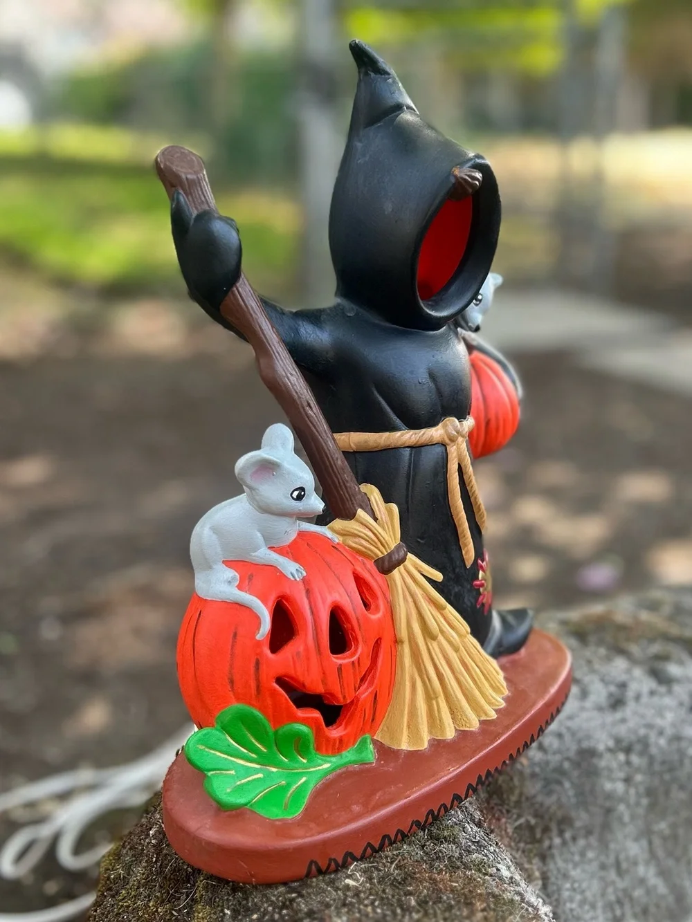 Halloween Pumpkin Ghost Mouse Lamp 12”